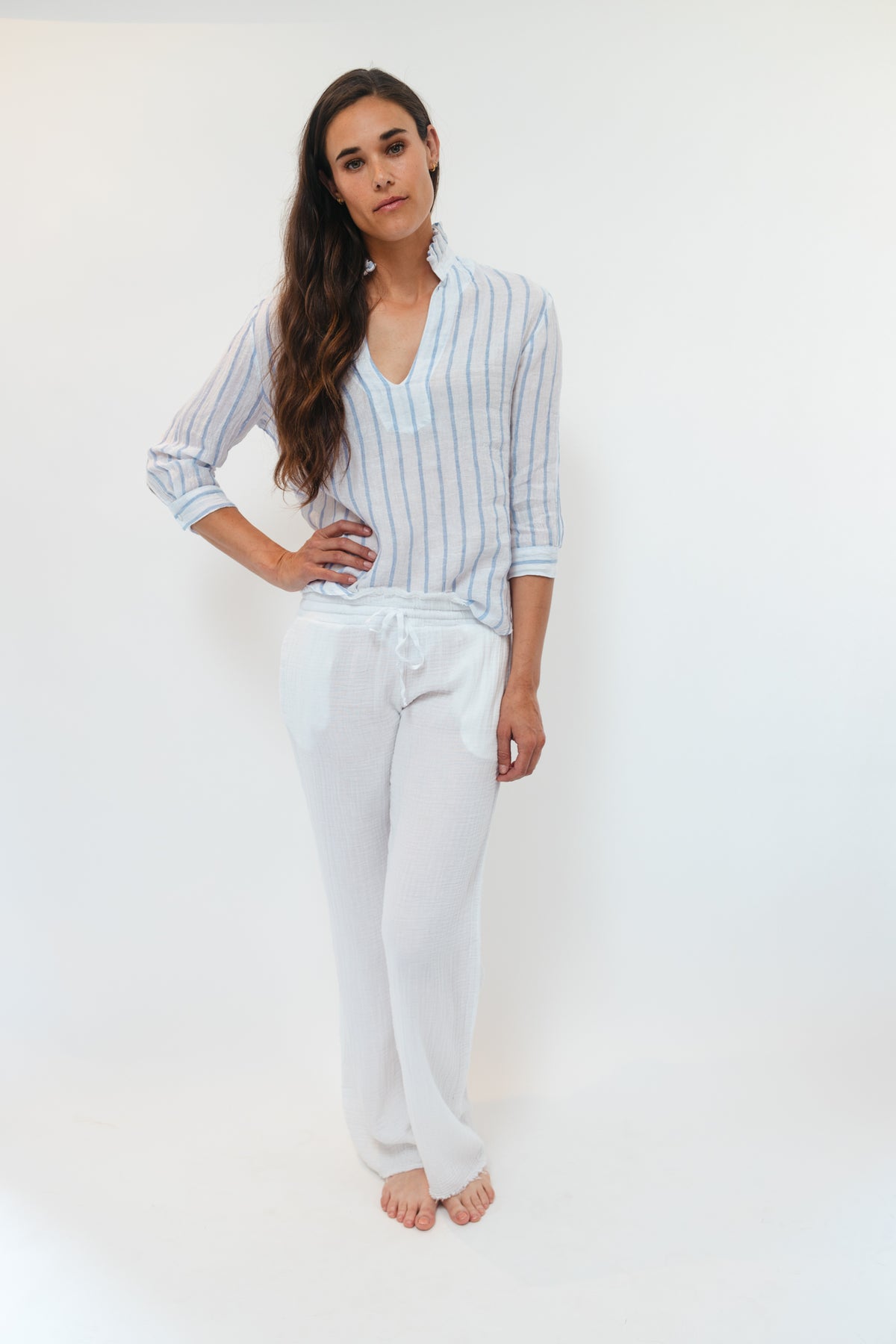 Annette Top - White Stripe