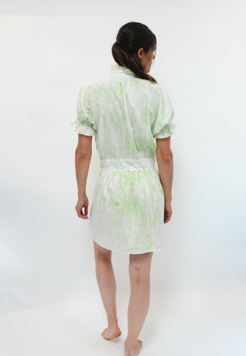 Abby Dress - Key Lime Geo Print