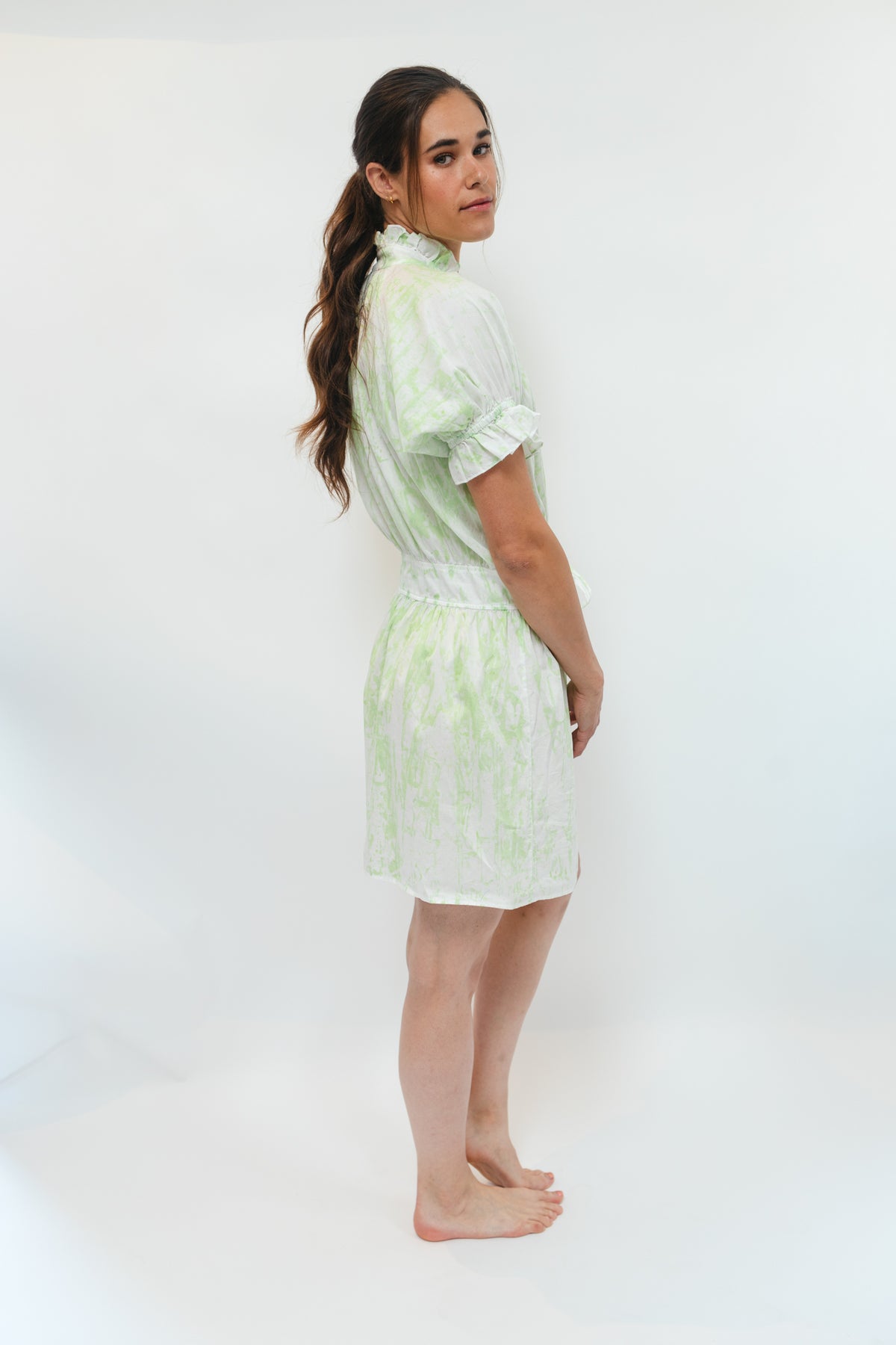 Abby Dress - Key Lime Geo Print