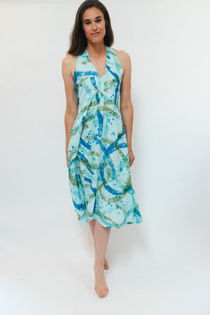 Taj Dress - Ocean Wave Print