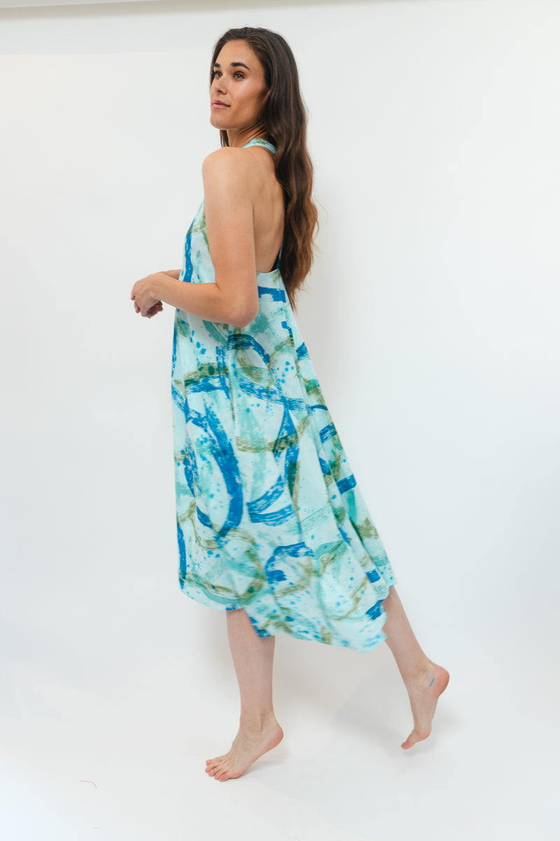 Taj Dress - Ocean Wave Print