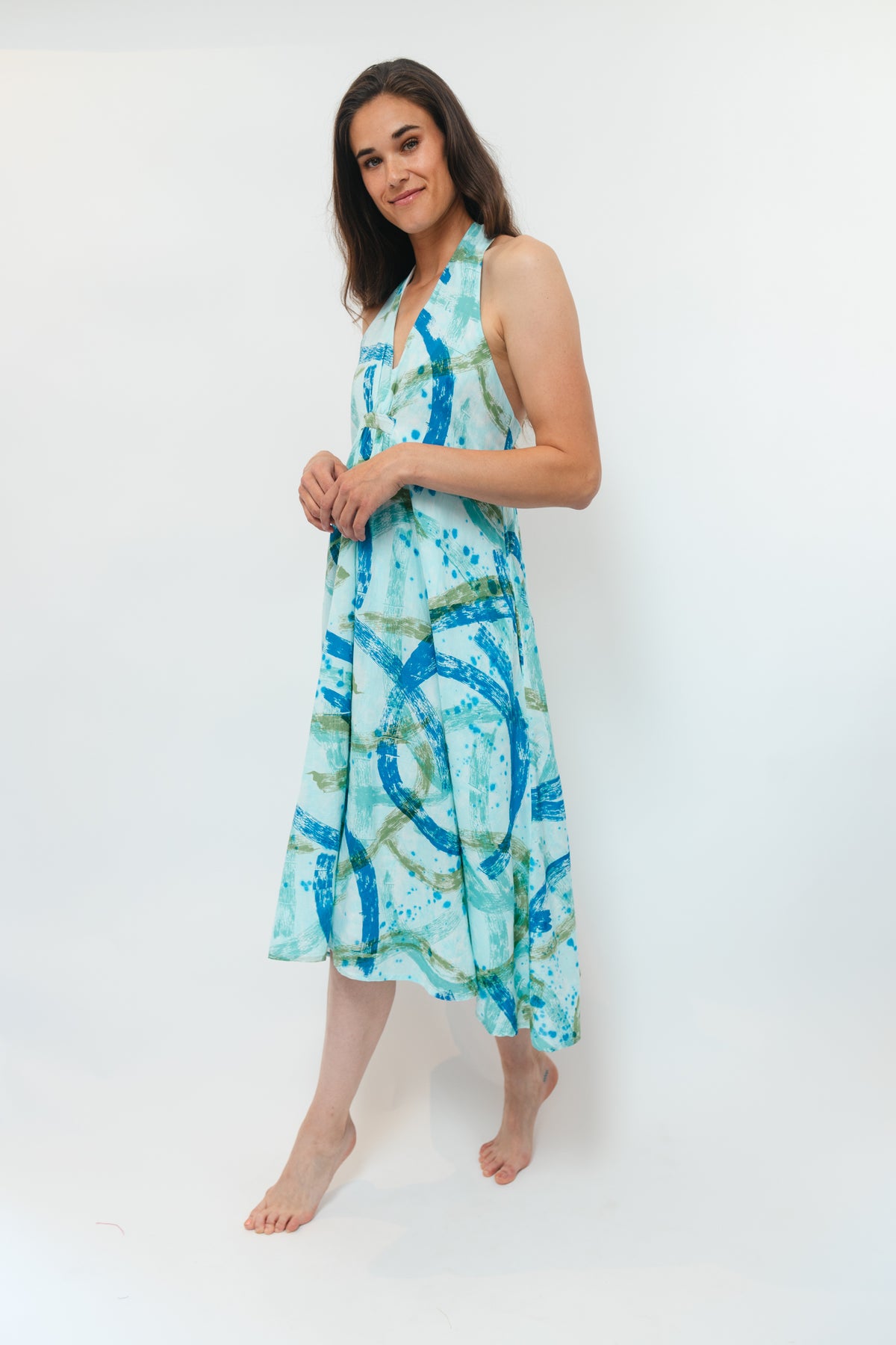 Taj Dress - Ocean Wave Print