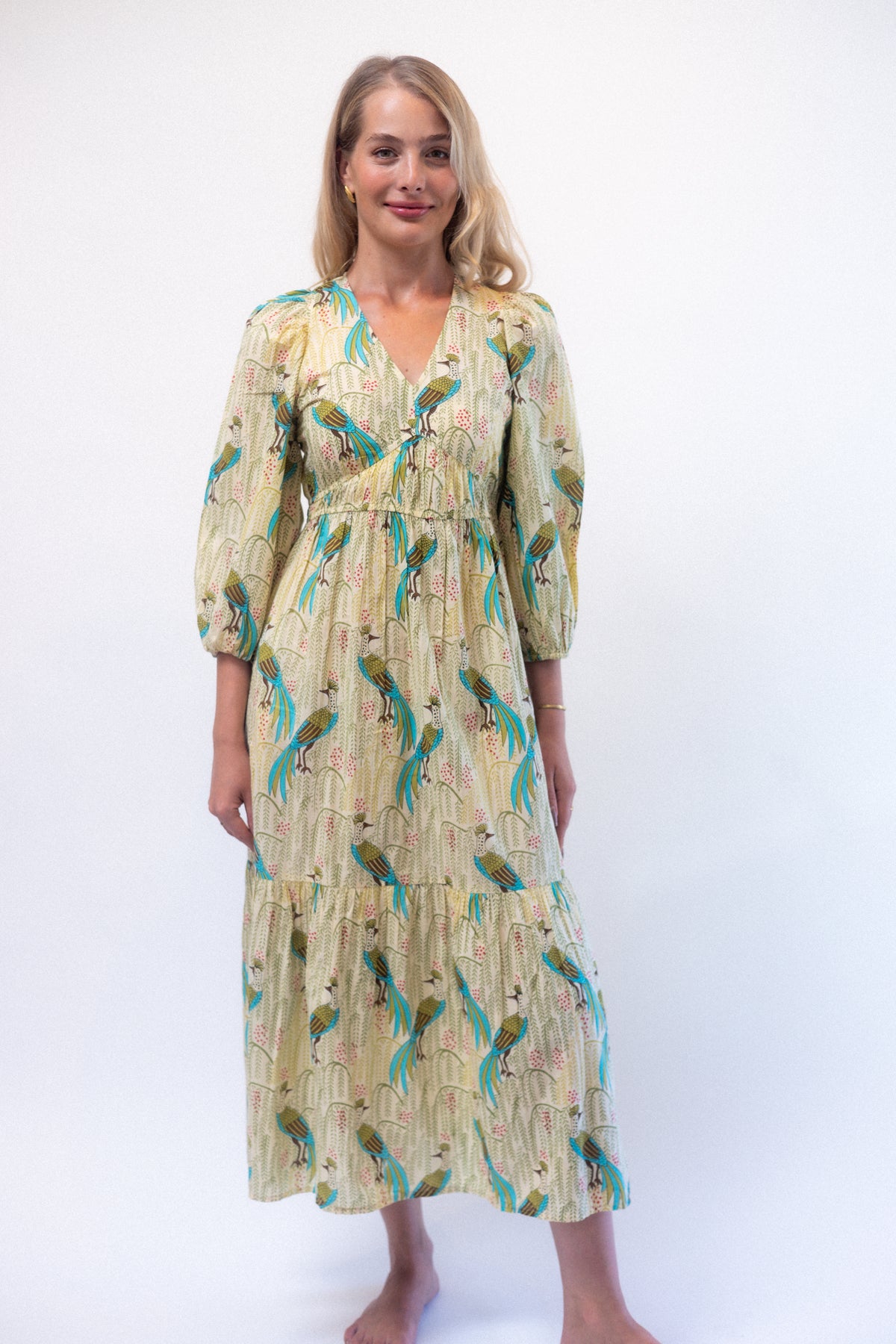 Porto Dress - Peacock Print