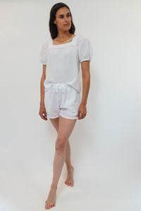 Ziggy Shorts - White & Light Pink