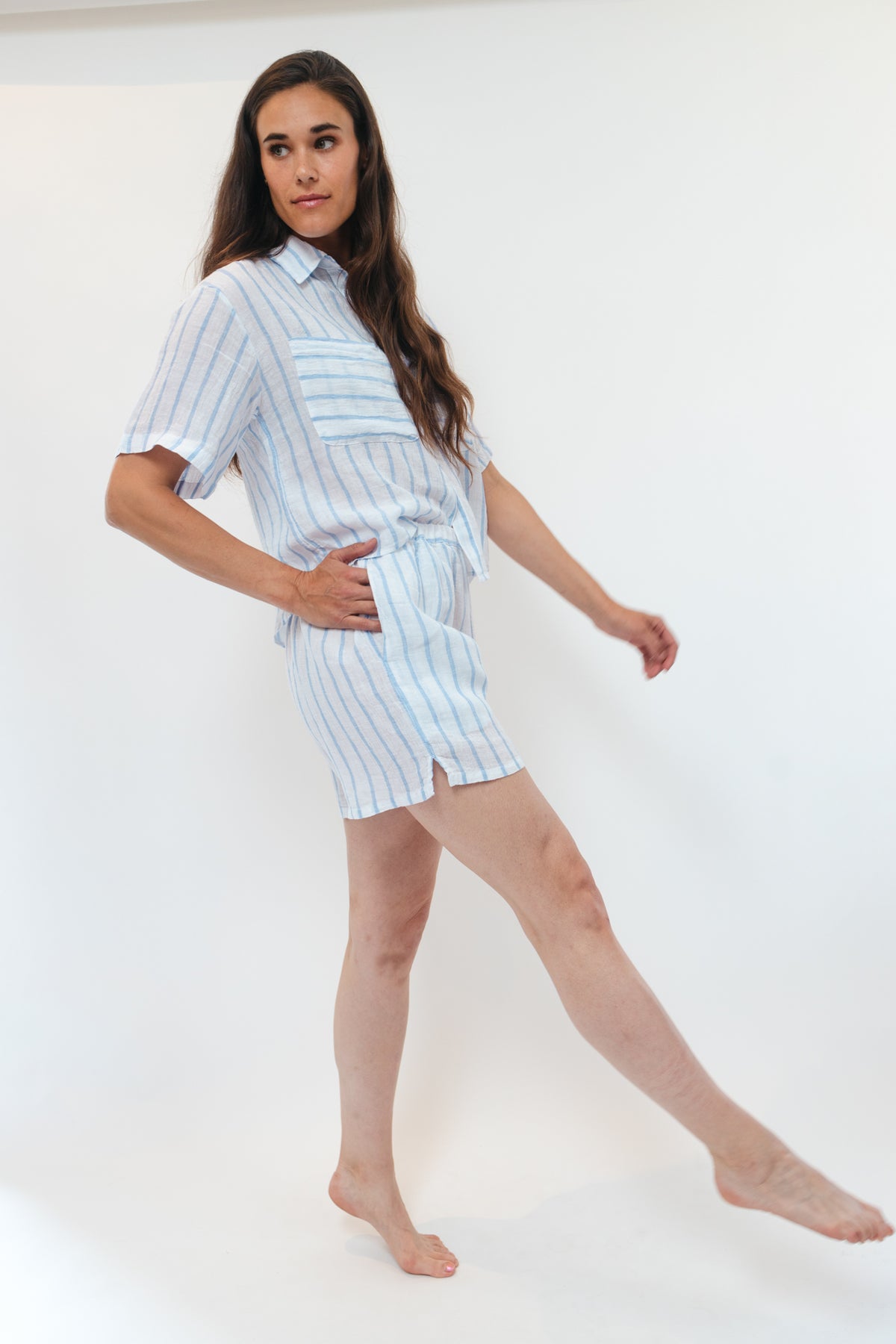 Hudson Shorts - White Stripe