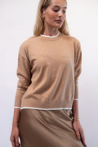 Eloise Sweater - Camel & White Ice