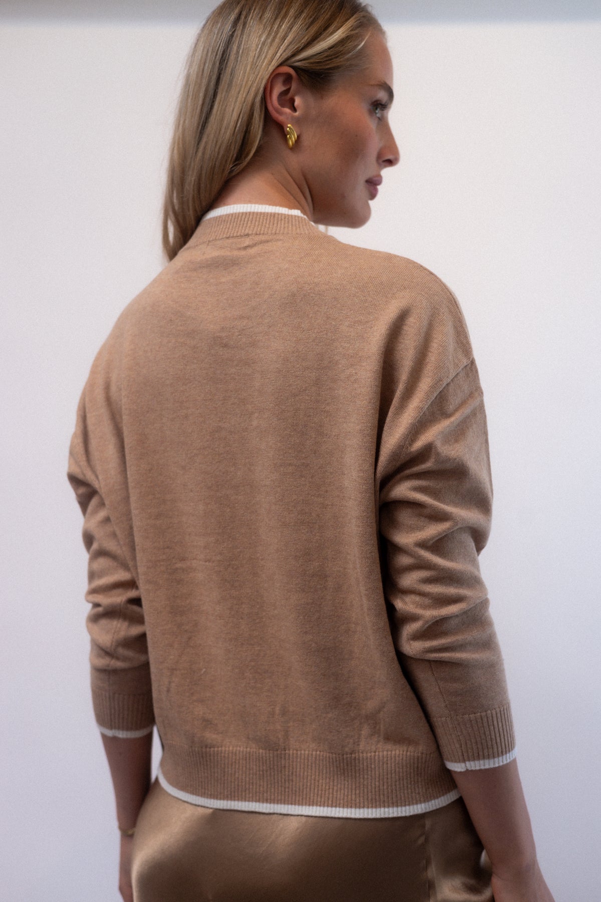 Eloise Sweater - Camel & White Ice