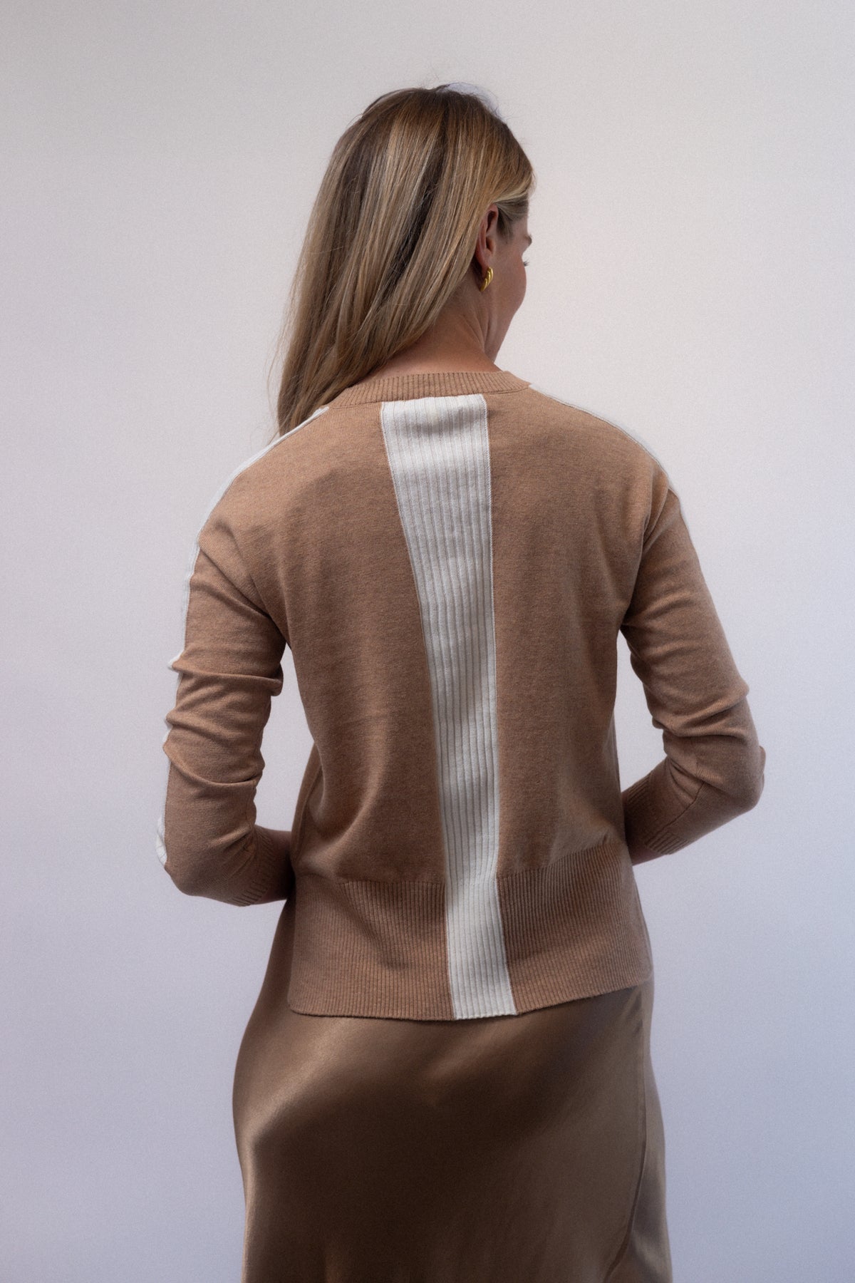 Frances Sweater - Camel & White Ice