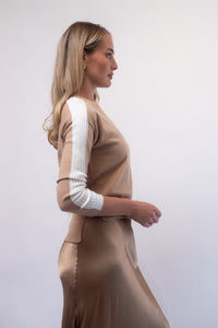 Frances Sweater - Camel & White Ice