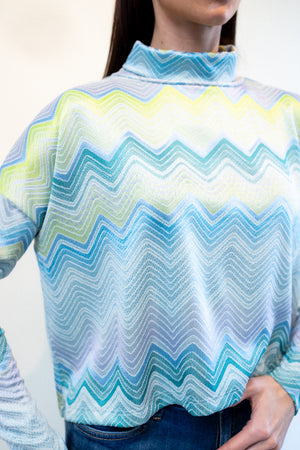 Rowan Sweater - Green Zig Zag Print