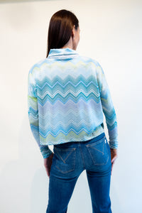 Rowan Sweater - Green Zig Zag Print