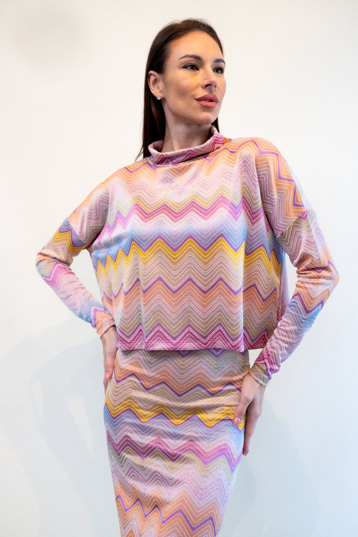 Rowan Sweater - Multi Zig Zag Print