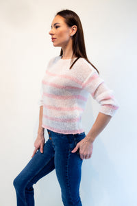 Max Sweater - Natural w/Pink