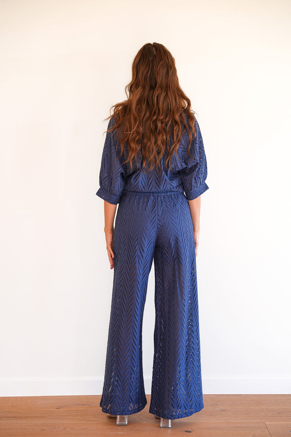 Logan Pants - Navy Lace