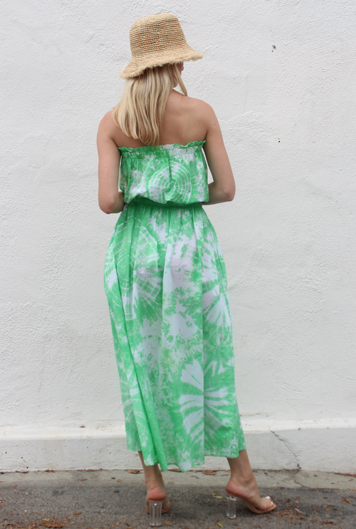 Green Knot It Strapless Top