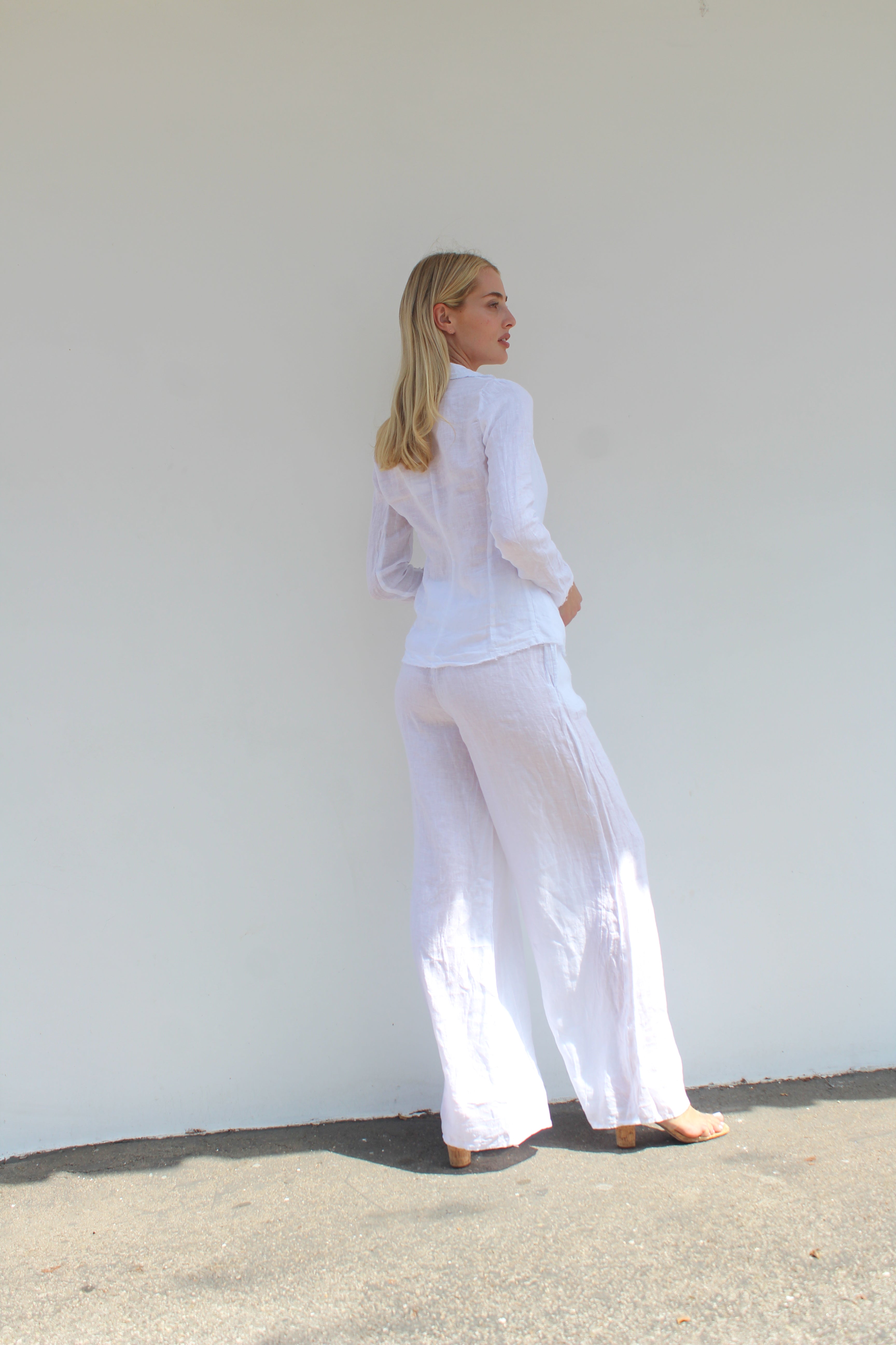 Buy JANASYA White Solid Pure Cotton Women's Palazzo Pants | Shoppers Stop
